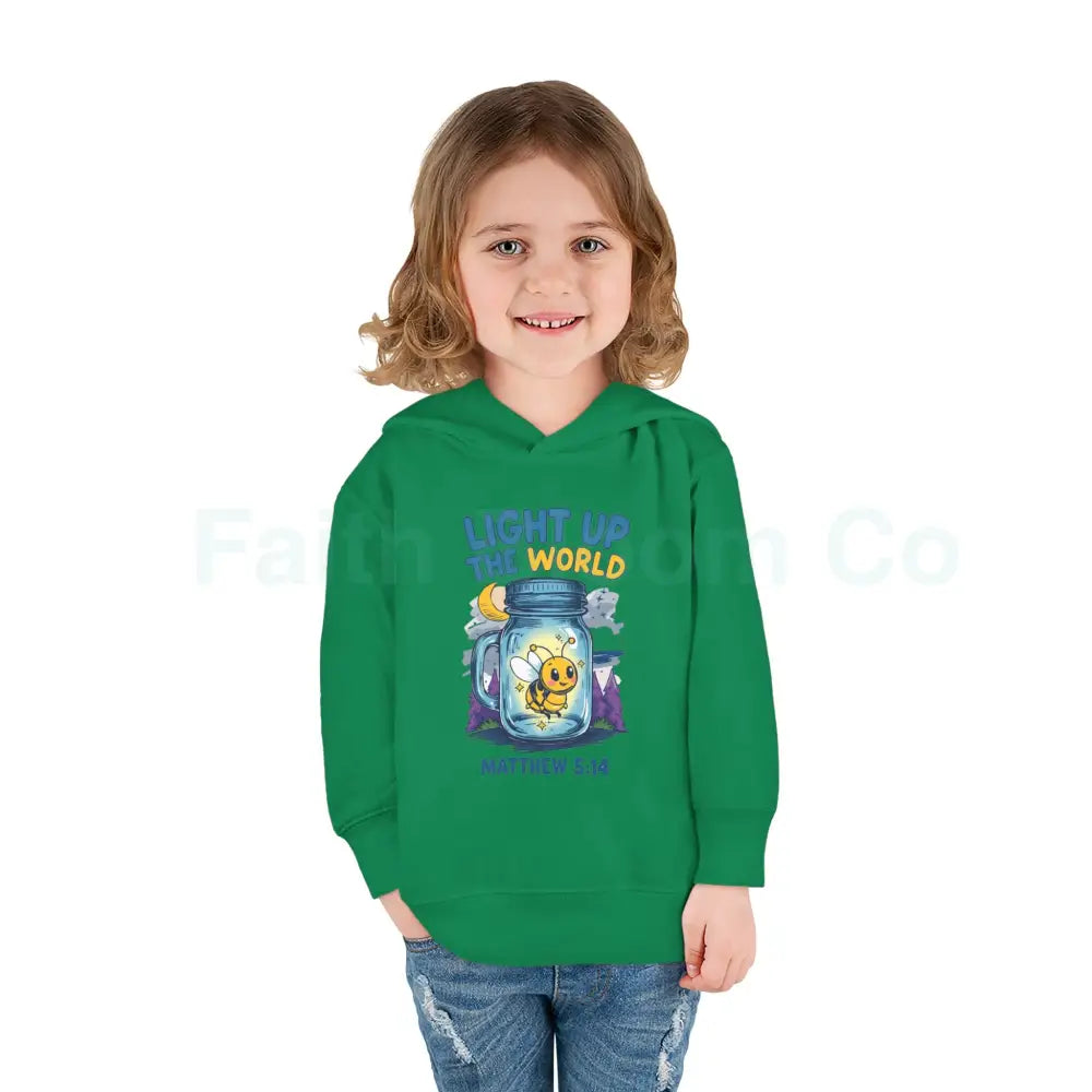 Light Up the World Toddler Hoodie Inspirational Kids Fleece Cute Pullover for Boys and Girls Cozy Gift for Little Ones