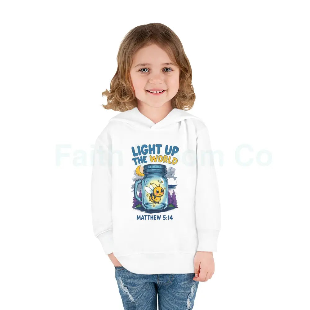 Light Up the World Toddler Hoodie Inspirational Kids Fleece Cute Pullover for Boys and Girls Cozy Gift for Little Ones