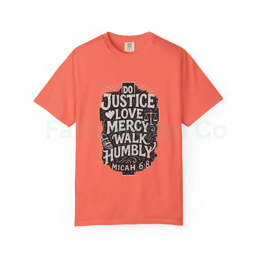 Live the Word: Micah 6:8 ’Do Justice’ Tee Bright Salmon / S T-Shirt