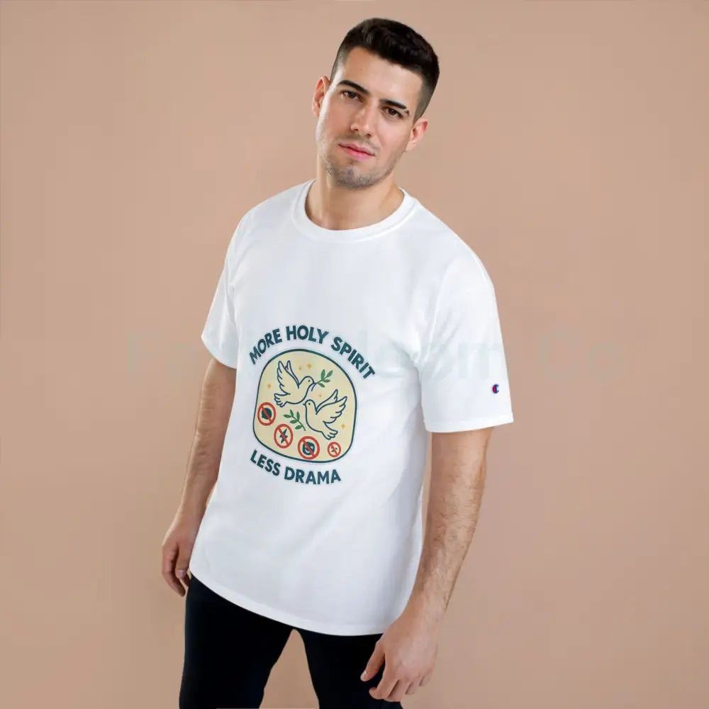 More Holy Spirit T-Shirt Funny Christian Tee Anti-Drama Shirt Faith-Based Fashion Religious Gift Casual Wear T-Shirt
