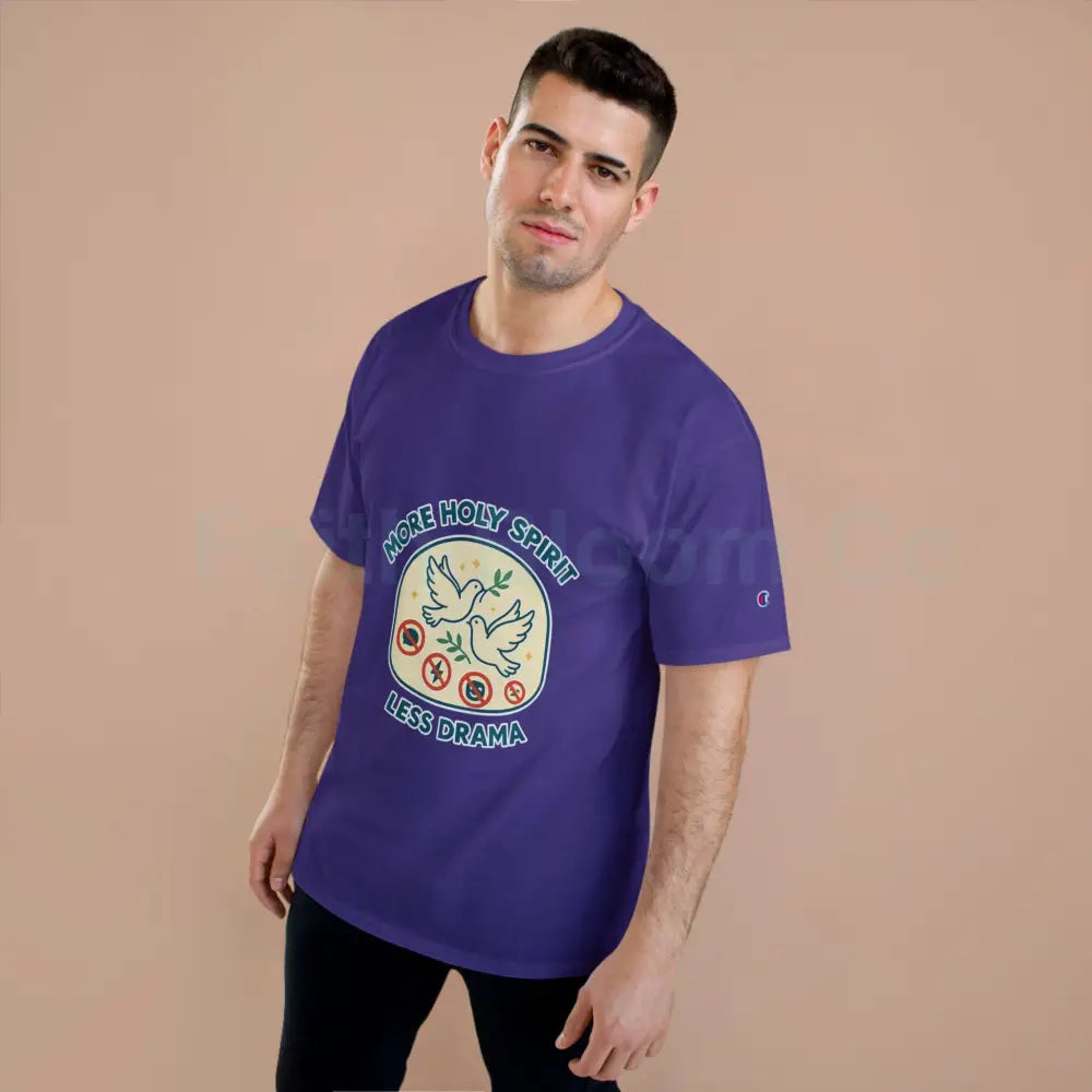 More Holy Spirit T-Shirt Funny Christian Tee Anti-Drama Shirt Faith-Based Fashion Religious Gift Casual Wear T-Shirt
