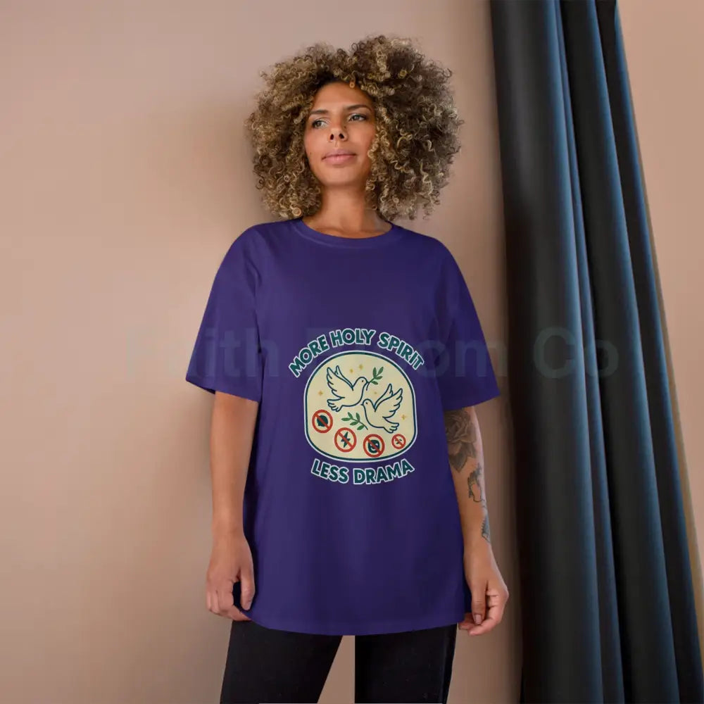 More Holy Spirit T-Shirt Funny Christian Tee Anti-Drama Shirt Faith-Based Fashion Religious Gift Casual Wear T-Shirt