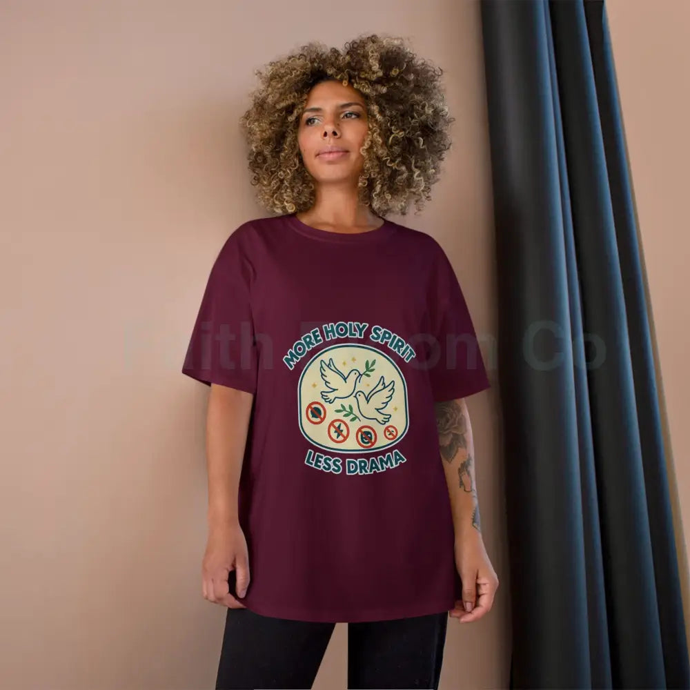 More Holy Spirit T-Shirt Funny Christian Tee Anti-Drama Shirt Faith-Based Fashion Religious Gift Casual Wear T-Shirt