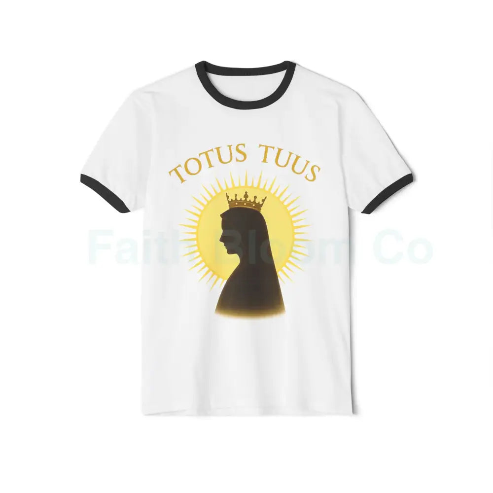 Pope John Paul II Inspired ’Totus Tuus’ Ringer Tee White/Black / XS T-Shirt