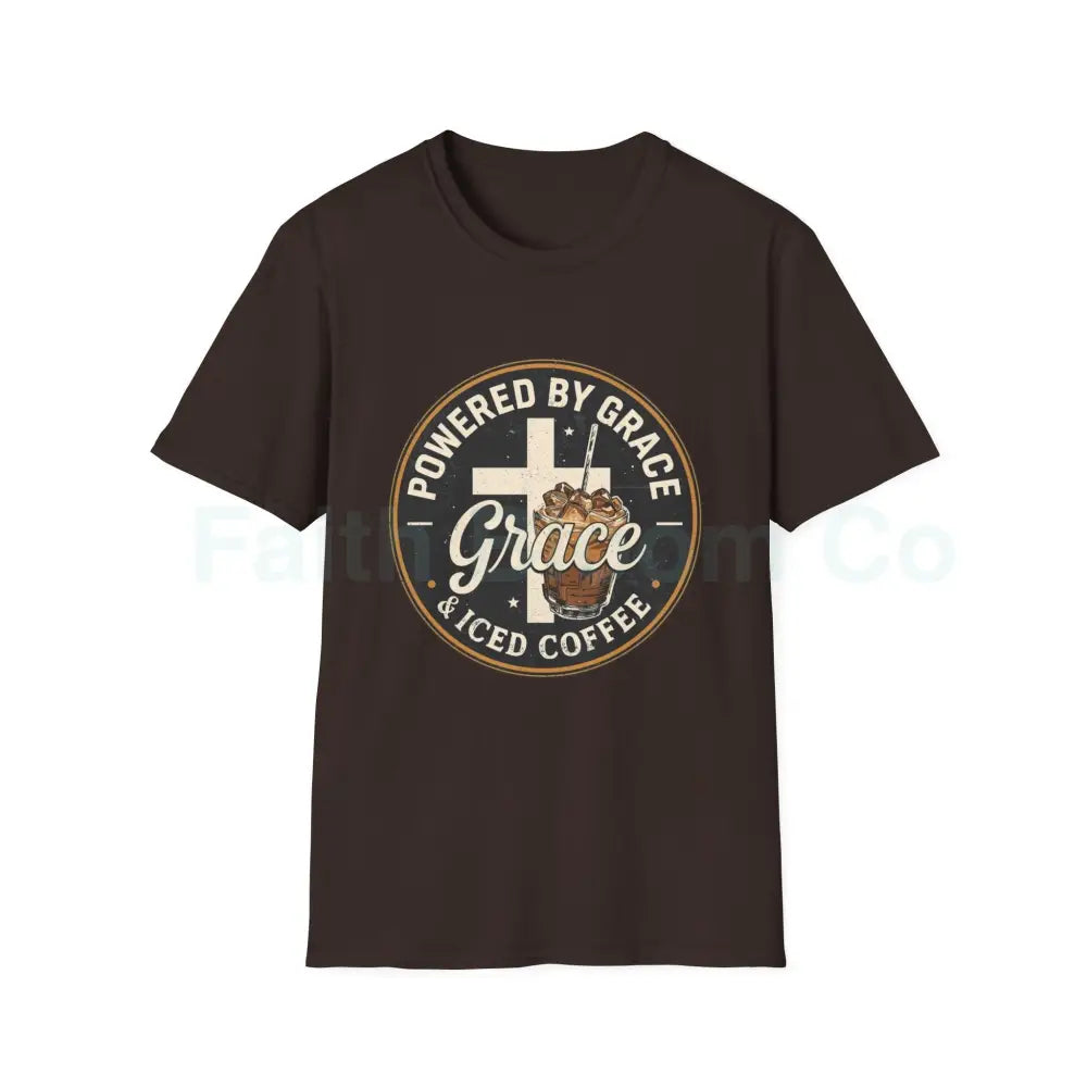 Powered by Grace & Iced Coffee T-Shirt S / Dark Chocolate T-Shirt