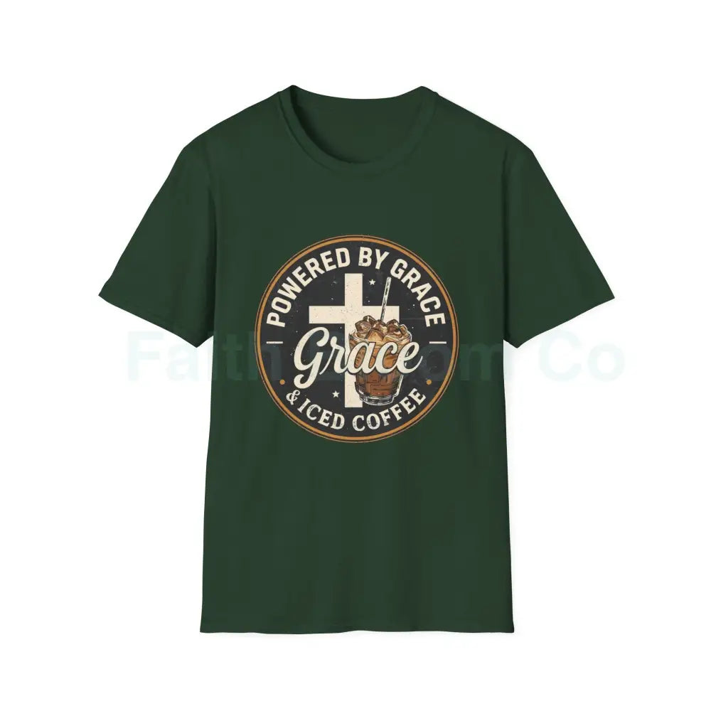 Powered by Grace & Iced Coffee T-Shirt S / Forest Green T-Shirt