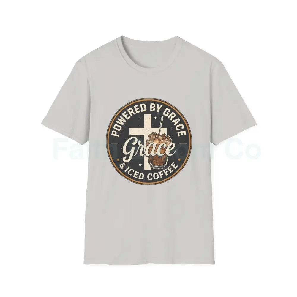 Powered by Grace & Iced Coffee T-Shirt S / Ice Grey T-Shirt