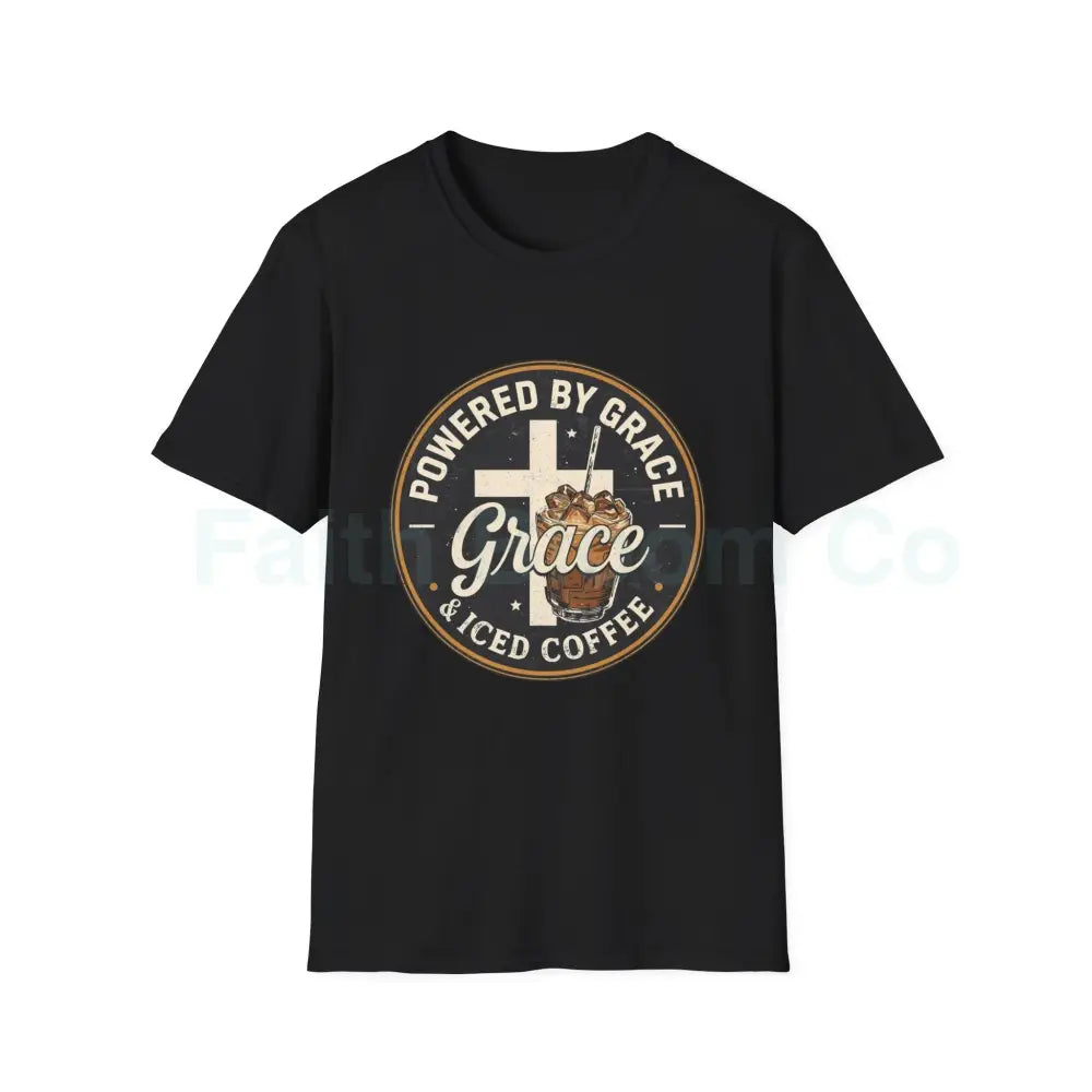 Powered by Grace & Iced Coffee T-Shirt XS / Black T-Shirt