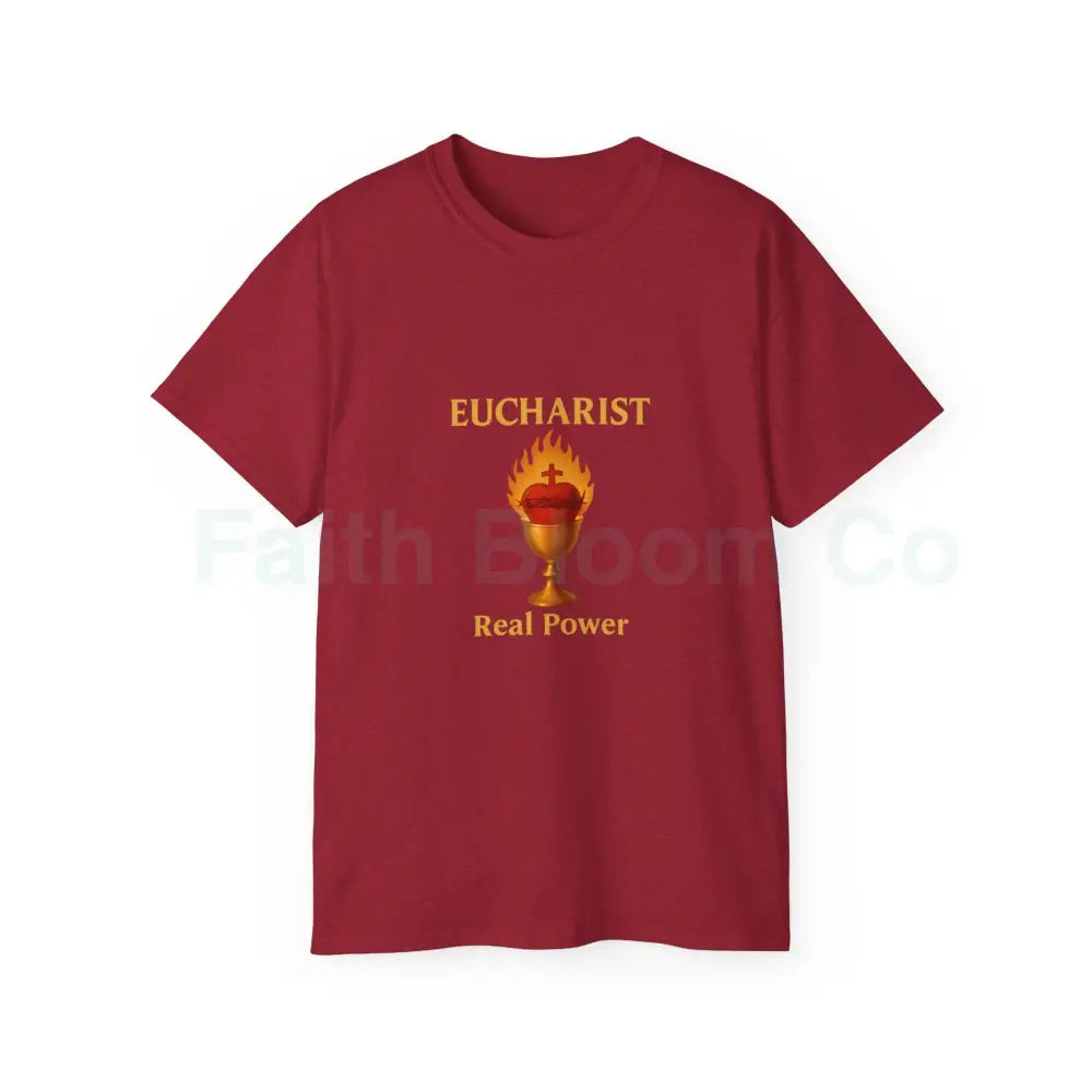 Sacred Heart & Chalice Eucharist T-Shirt Antique Cherry Red / S T-Shirt