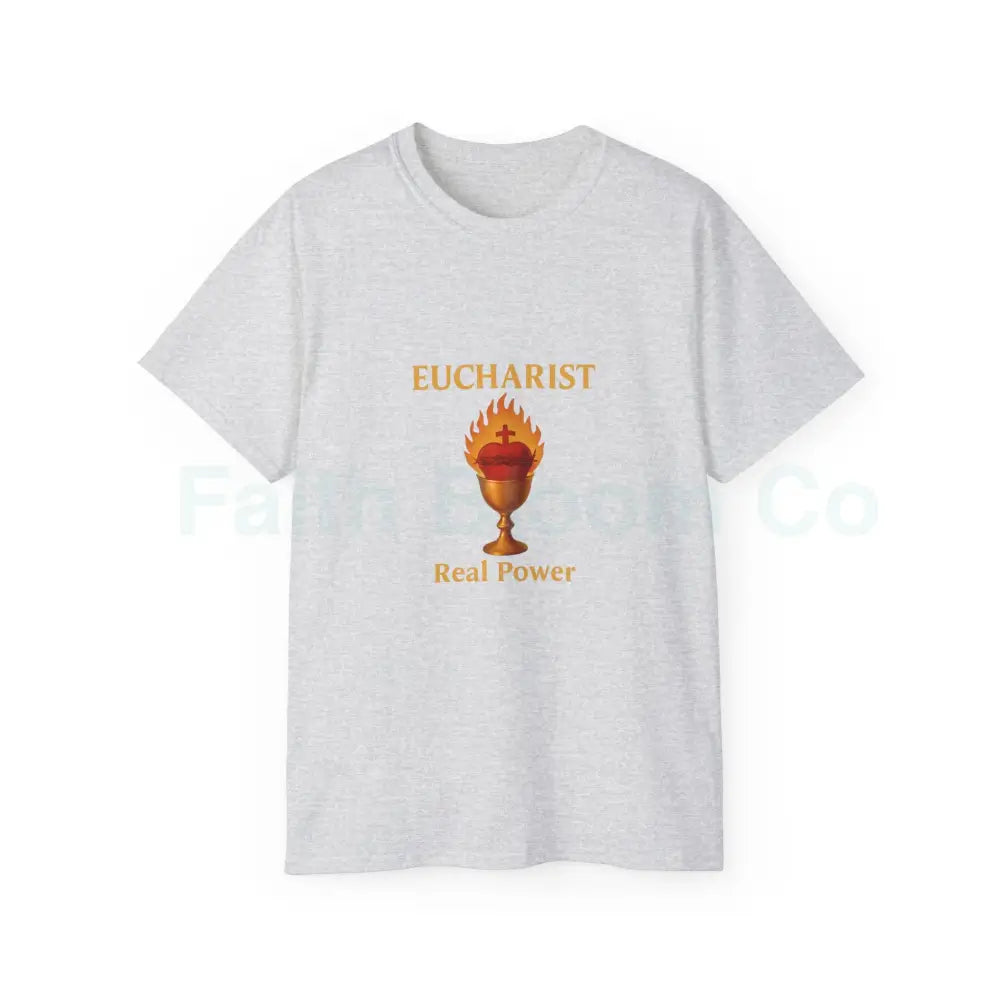 Sacred Heart & Chalice Eucharist T-Shirt Ash / S T-Shirt