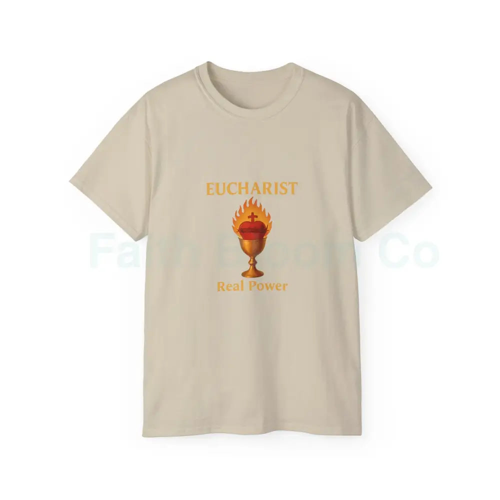 Sacred Heart & Chalice Eucharist T-Shirt Sand / S T-Shirt