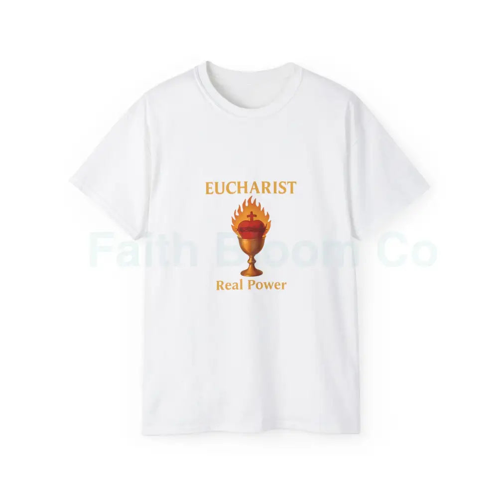 Sacred Heart & Chalice Eucharist T-Shirt White / S T-Shirt