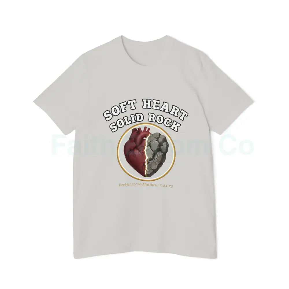 Soft Heart Solid Rock Christian T-Shirt — Ezekiel 36:26 · Matthew 7:24–25 T-Shirt