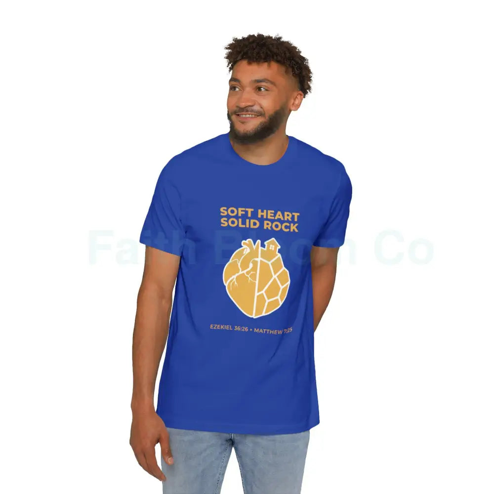 Soft Heart / Solid Rock Unisex T-Shirt Faith-Based Tee Christian Apparel Inspirational Gift Short-Sleeve Shirt USA-Made