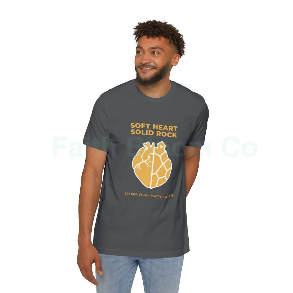 Soft Heart / Solid Rock Unisex T-Shirt Faith-Based Tee Christian Apparel Inspirational Gift Short-Sleeve Shirt USA-Made