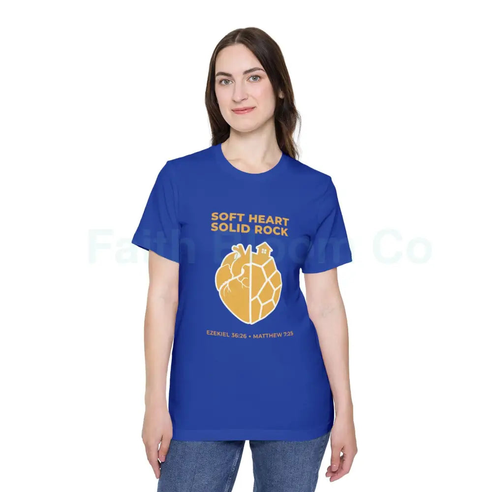 Soft Heart / Solid Rock Unisex T-Shirt Faith-Based Tee Christian Apparel Inspirational Gift Short-Sleeve Shirt USA-Made