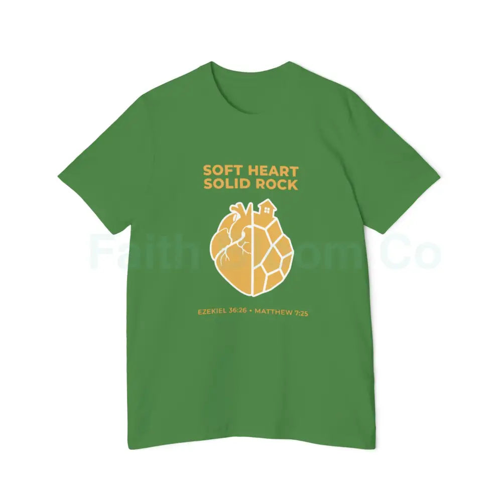 Soft Heart / Solid Rock Unisex T-Shirt Faith-Based Tee Christian Apparel Inspirational Gift Short-Sleeve Shirt USA-Made