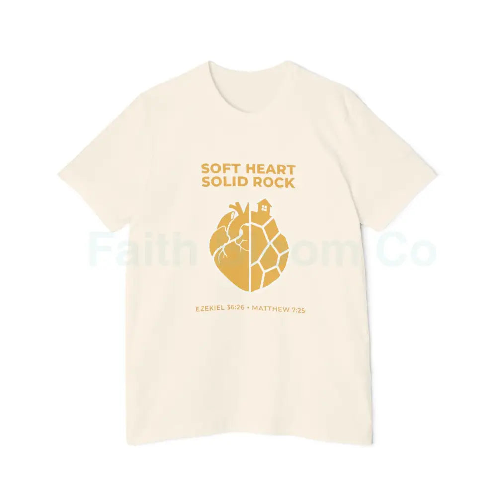 Soft Heart / Solid Rock Unisex T-Shirt Faith-Based Tee Christian Apparel Inspirational Gift Short-Sleeve Shirt USA-Made