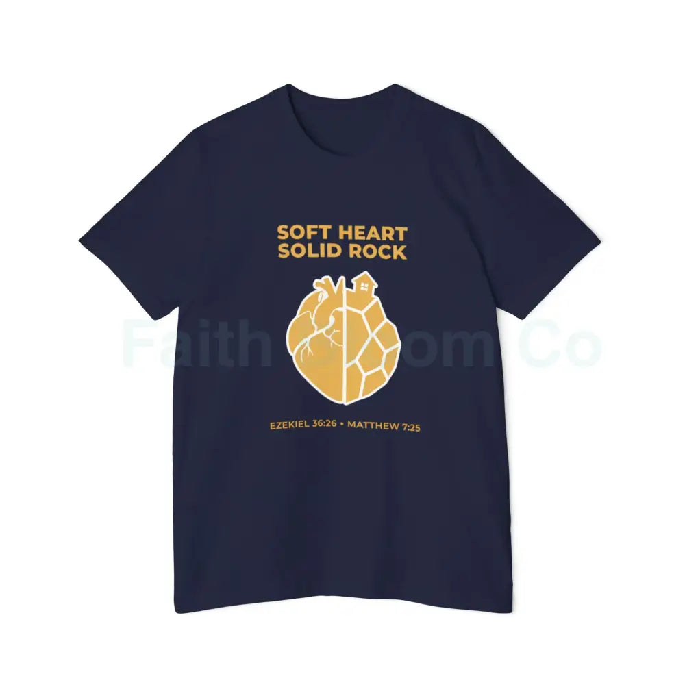 Soft Heart / Solid Rock Unisex T-Shirt Faith-Based Tee Christian Apparel Inspirational Gift Short-Sleeve Shirt USA-Made
