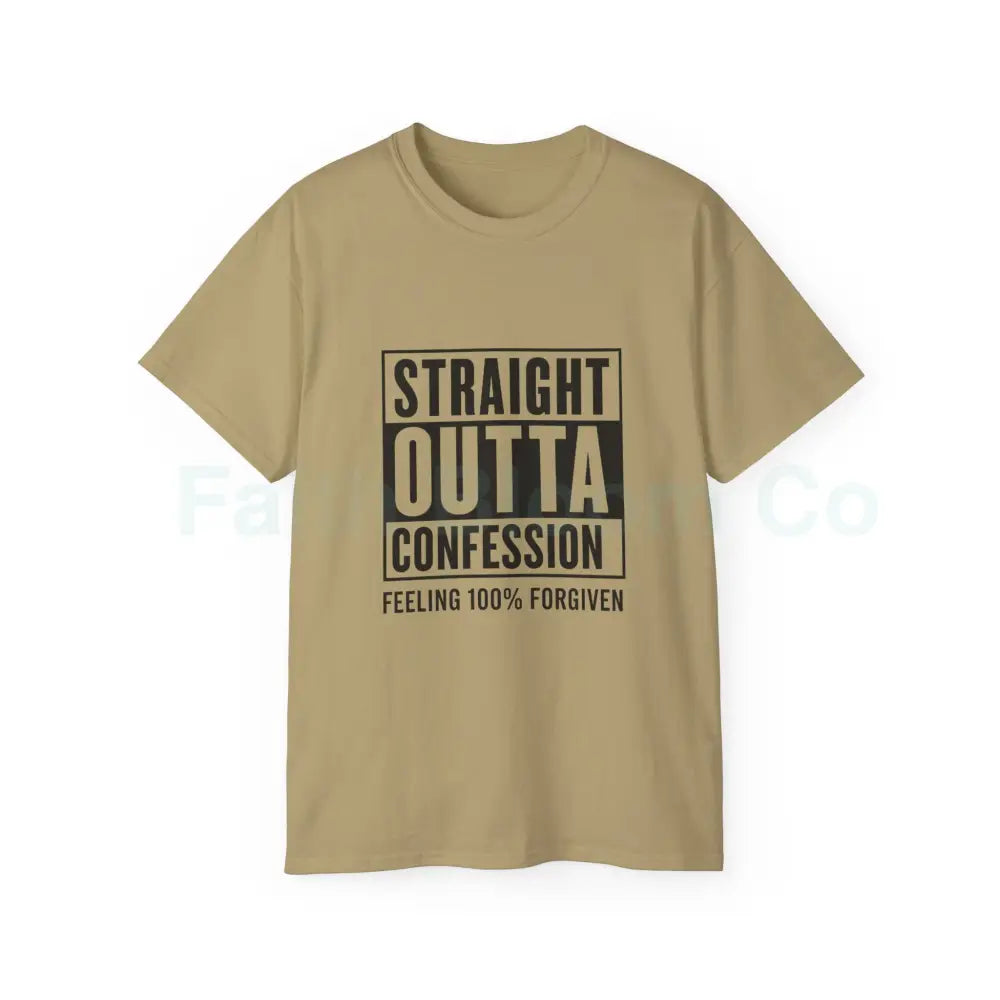 Straight Outta Confession Shirt Tan / S T-Shirt