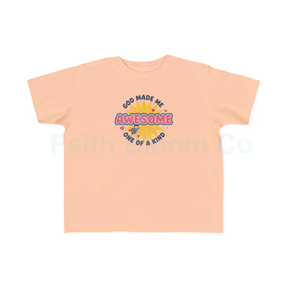 Toddler Graphic Tee - God Made Me Awesome Pop Art Design 2T / Peachy Kids clothes