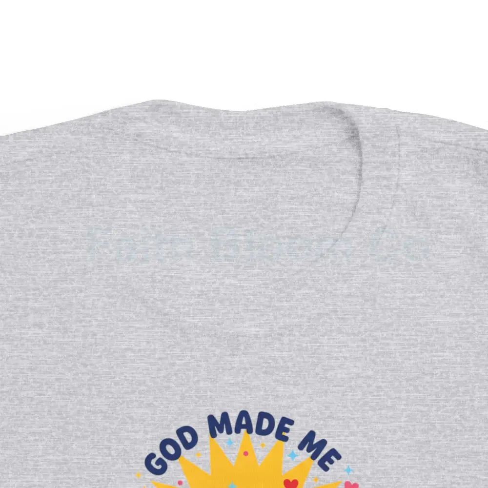 Toddler Graphic Tee - God Made Me Awesome Pop Art Design Kids clothes