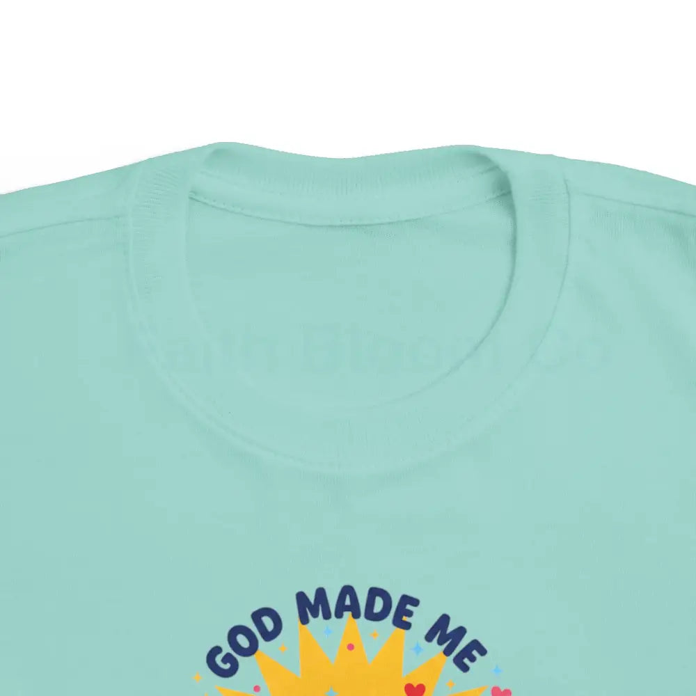 Toddler Graphic Tee - God Made Me Awesome Pop Art Design Kids clothes
