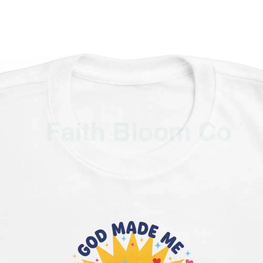 Toddler Graphic Tee - God Made Me Awesome Pop Art Design Kids clothes