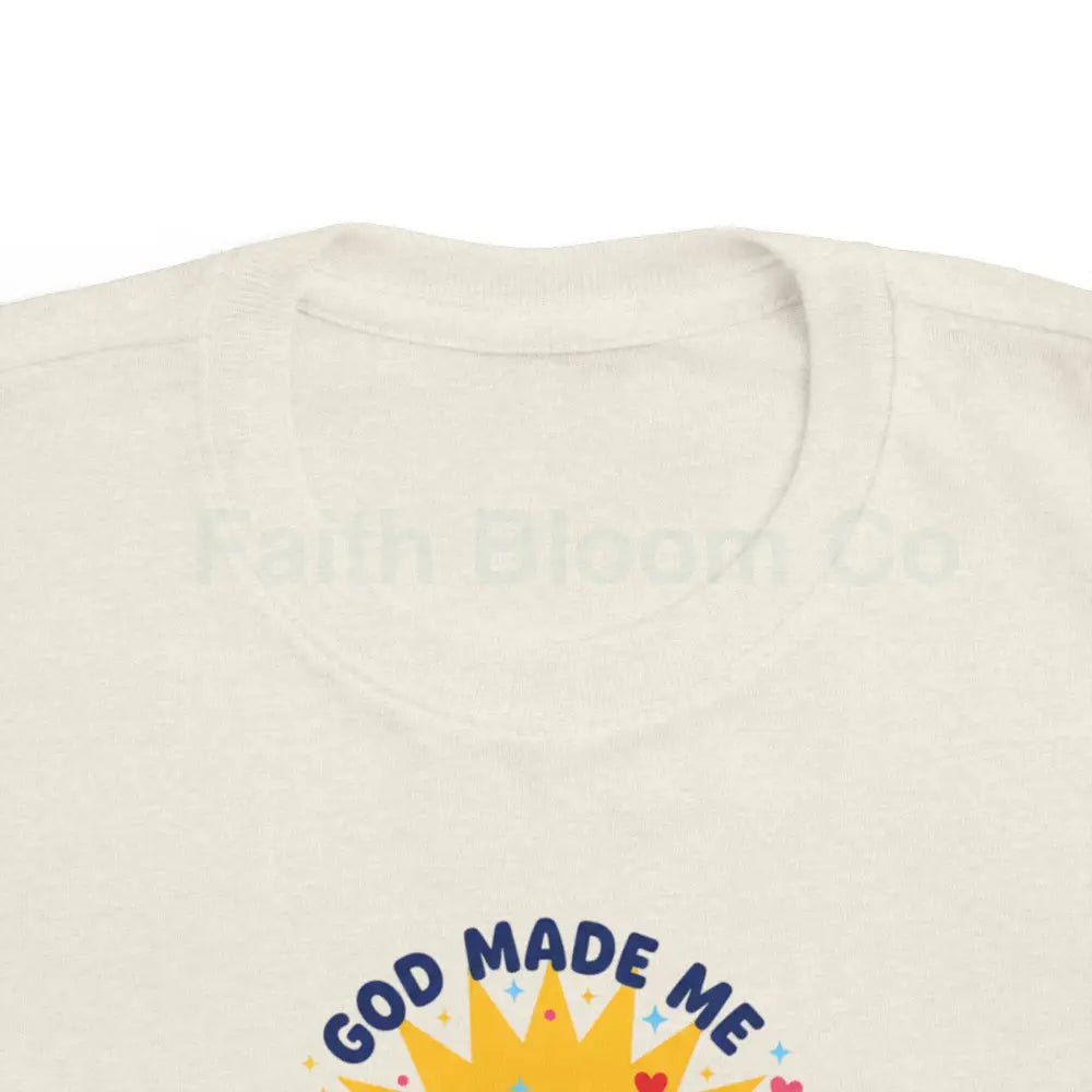 Toddler Graphic Tee - God Made Me Awesome Pop Art Design Kids clothes