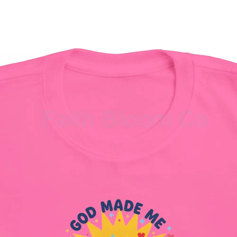 Toddler Graphic Tee - God Made Me Awesome Pop Art Design Kids clothes