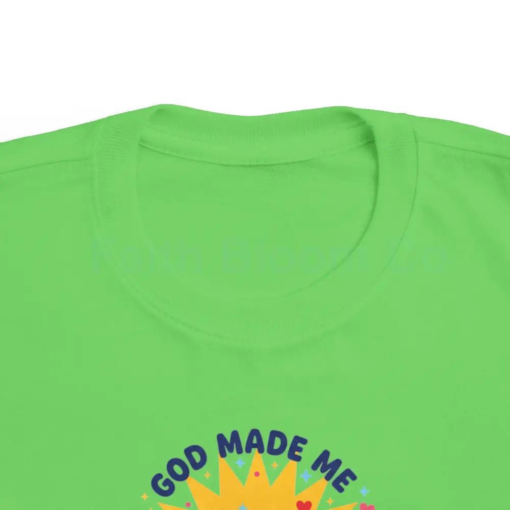 Toddler Graphic Tee - God Made Me Awesome Pop Art Design Kids clothes