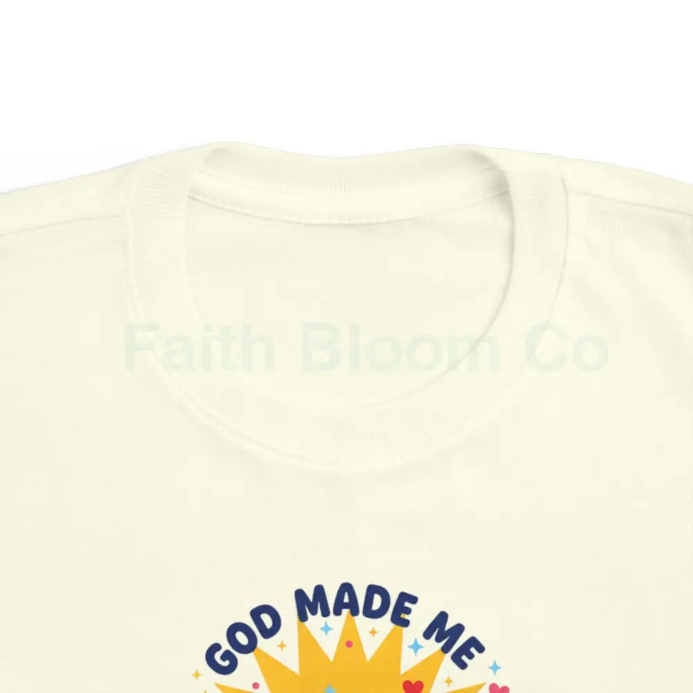Toddler Graphic Tee - God Made Me Awesome Pop Art Design Kids clothes
