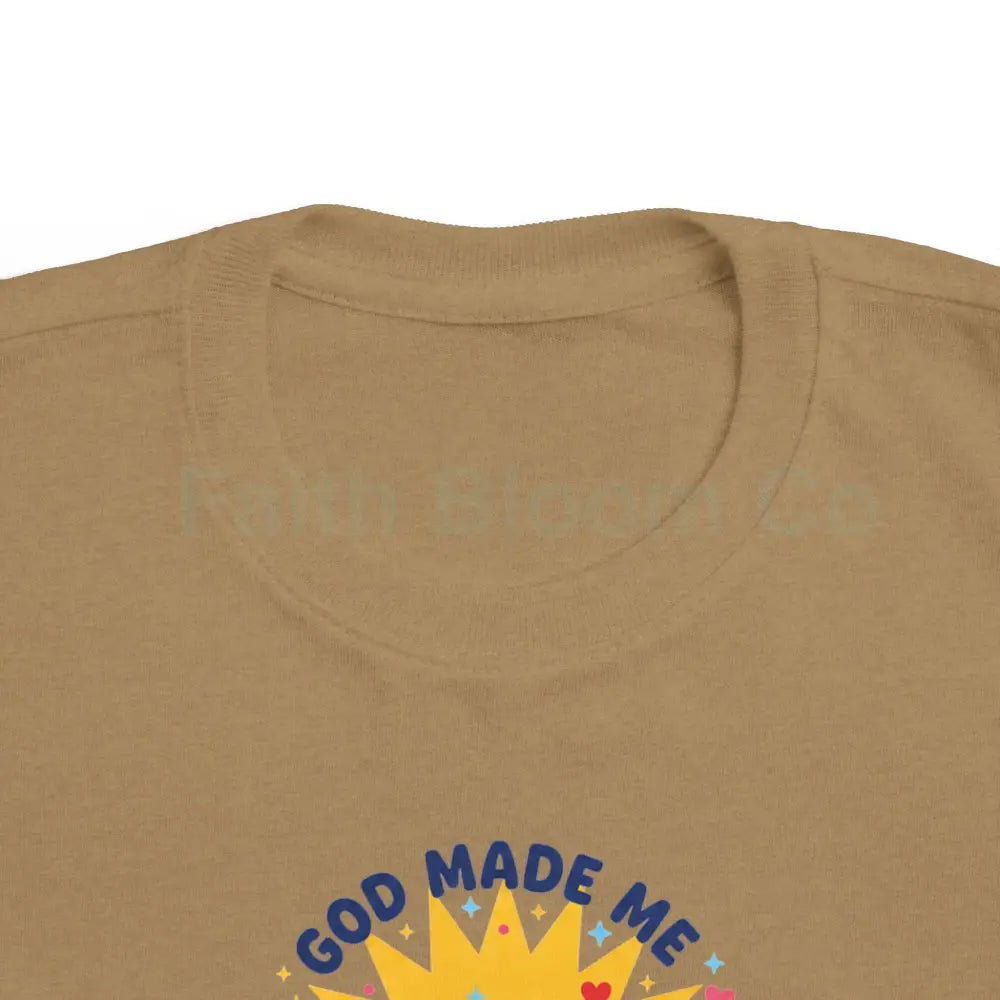 Toddler Graphic Tee - God Made Me Awesome Pop Art Design Kids clothes