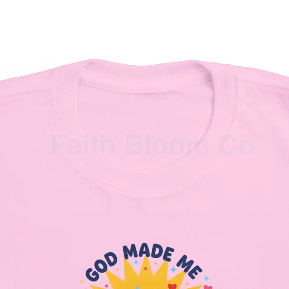 Toddler Graphic Tee - God Made Me Awesome Pop Art Design Kids clothes