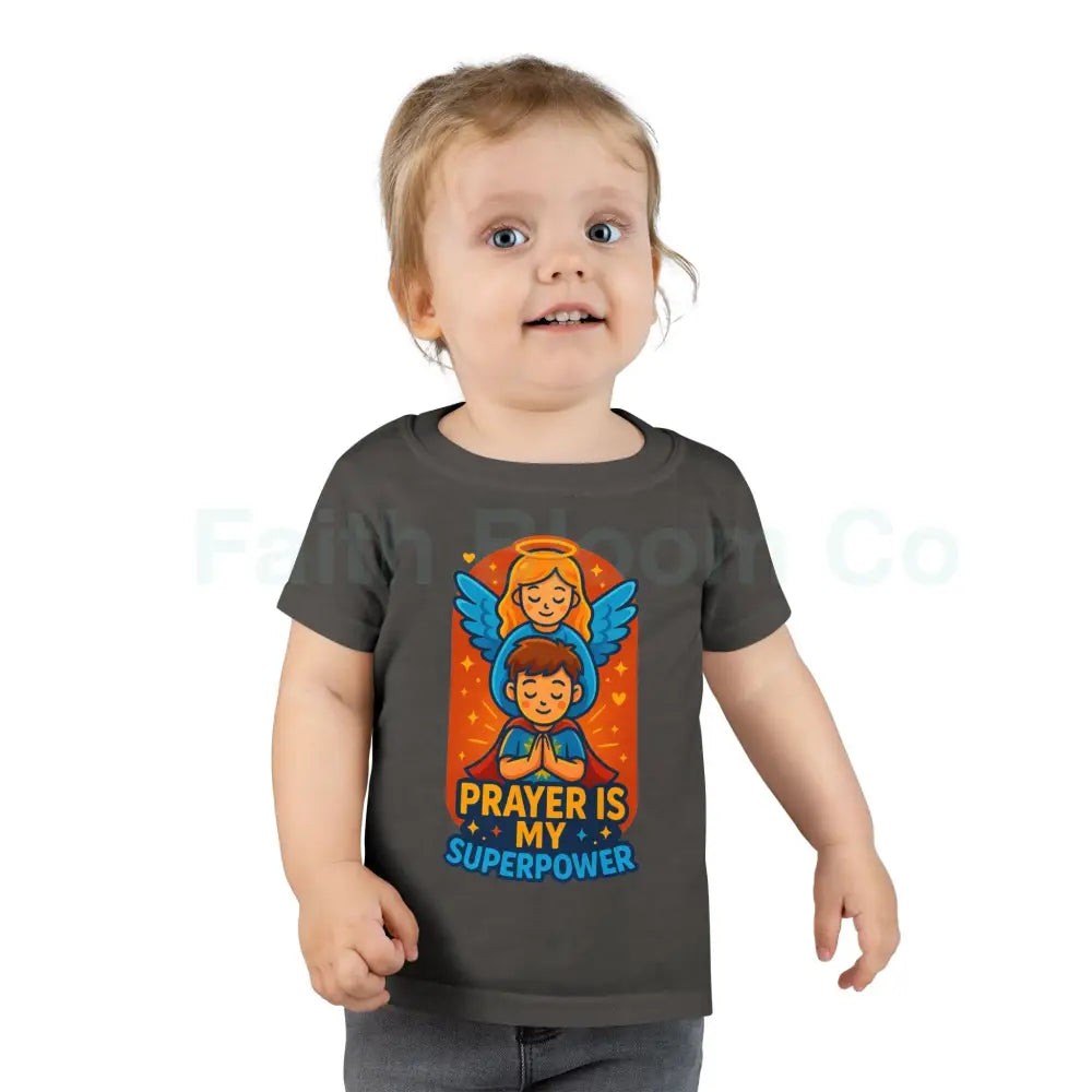 Toddler Prayer Superpower T-Shirt | Kids Spiritual Gift Faith Shirt Cute Toddler Apparel Birthday Gift Encouraging