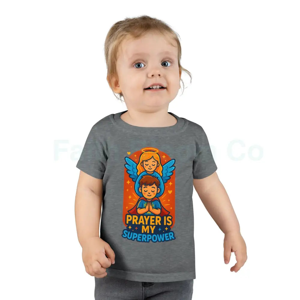 Toddler Prayer Superpower T-Shirt | Kids Spiritual Gift Faith Shirt Cute Toddler Apparel Birthday Gift Encouraging