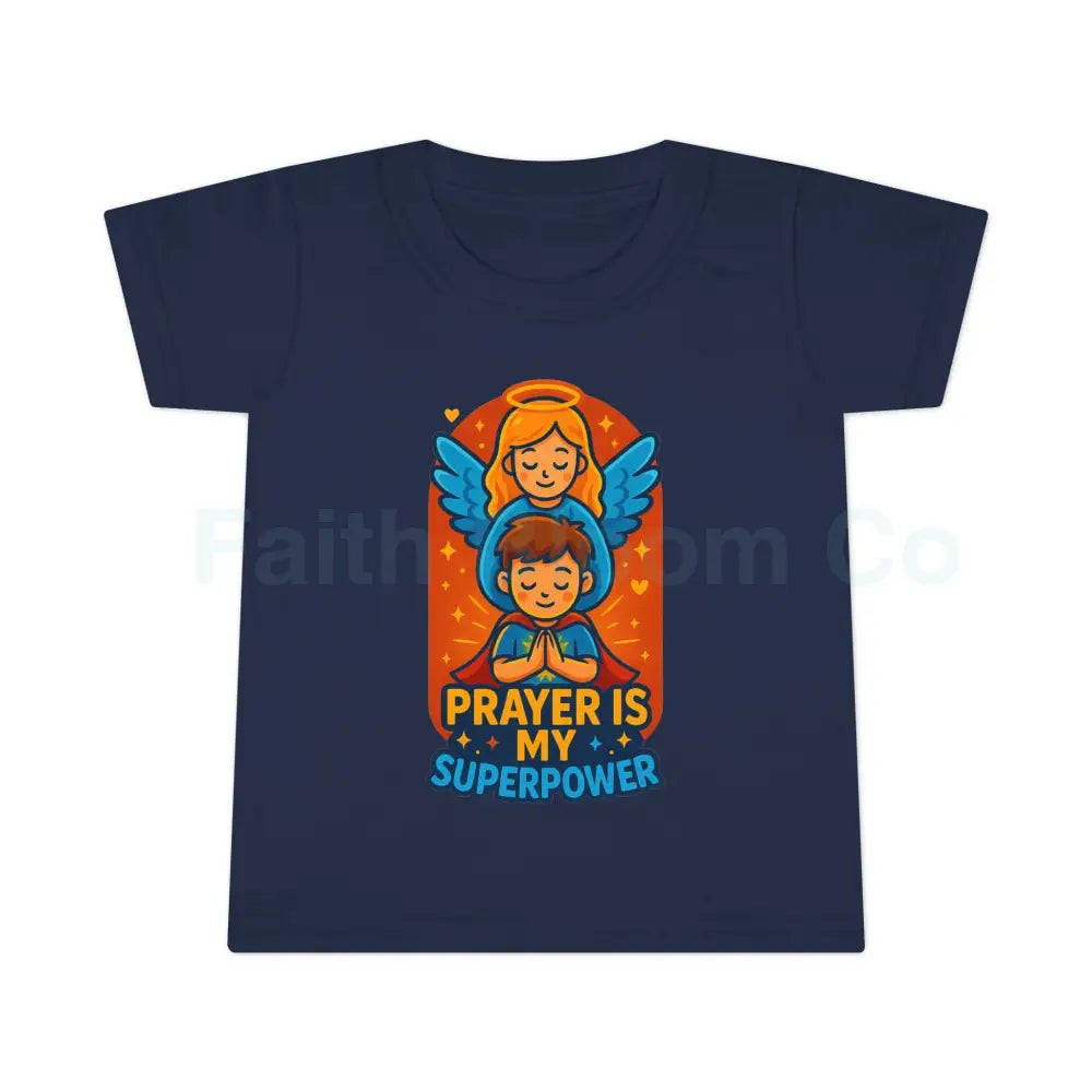 Toddler Prayer Superpower T-Shirt | Kids Spiritual Gift Faith Shirt Cute Toddler Apparel Birthday Gift Encouraging