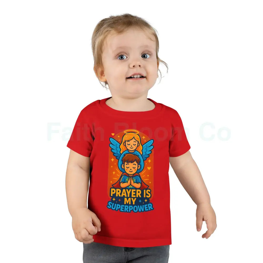 Toddler Prayer Superpower T-Shirt | Kids Spiritual Gift Faith Shirt Cute Toddler Apparel Birthday Gift Encouraging