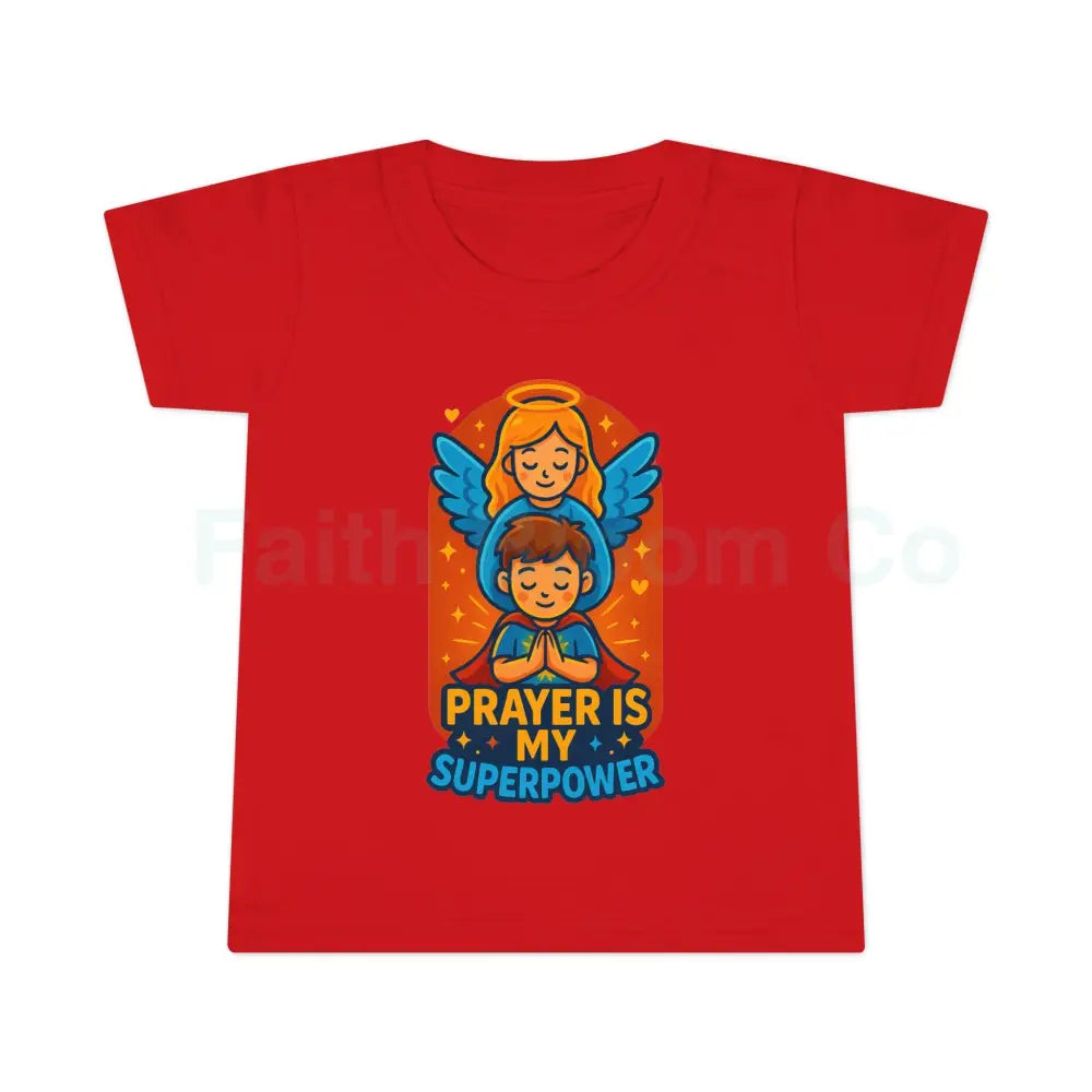 Toddler Prayer Superpower T-Shirt | Kids Spiritual Gift Faith Shirt Cute Toddler Apparel Birthday Gift Encouraging