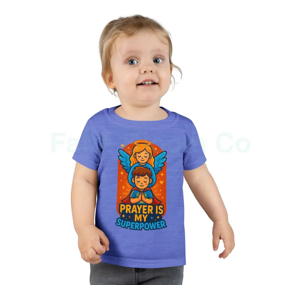 Toddler Prayer Superpower T-Shirt | Kids Spiritual Gift Faith Shirt Cute Toddler Apparel Birthday Gift Encouraging