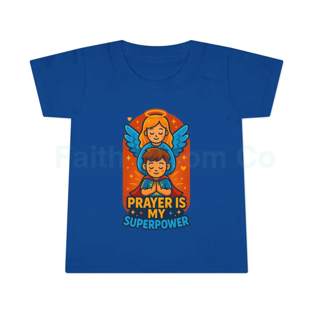 Toddler Prayer Superpower T-Shirt | Kids Spiritual Gift Faith Shirt Cute Toddler Apparel Birthday Gift Encouraging