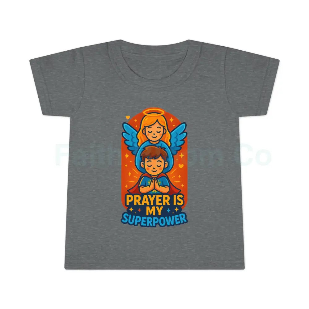 Toddler Prayer Superpower T-Shirt | Kids Spiritual Gift Faith Shirt Cute Toddler Apparel Birthday Gift Encouraging