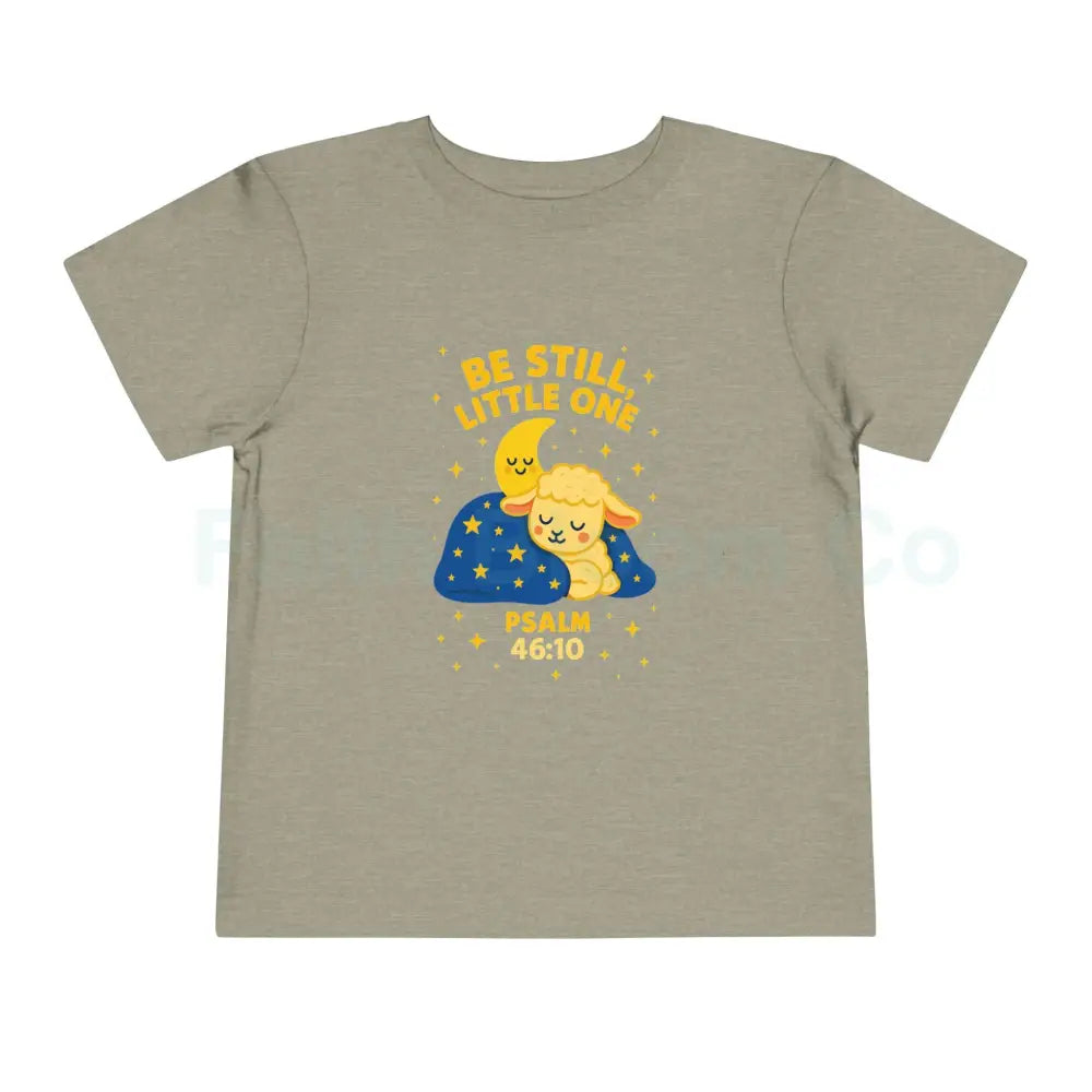 Toddler Short Sleeve Tee - ’Be Still Little One’ Psalm Design Baby Gift Nursery Decor Faith-Based Apparel Toddler Shirt