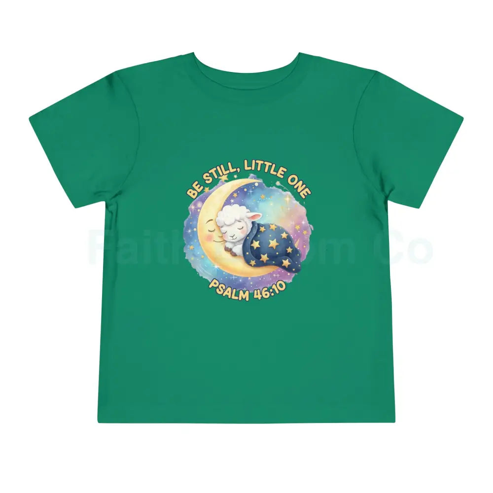 Toddler Short Sleeve Tee - ’Be Still Little One’ Psalm Design Baby Gift Nursery Decor Faith-Based Apparel Toddler Shirt