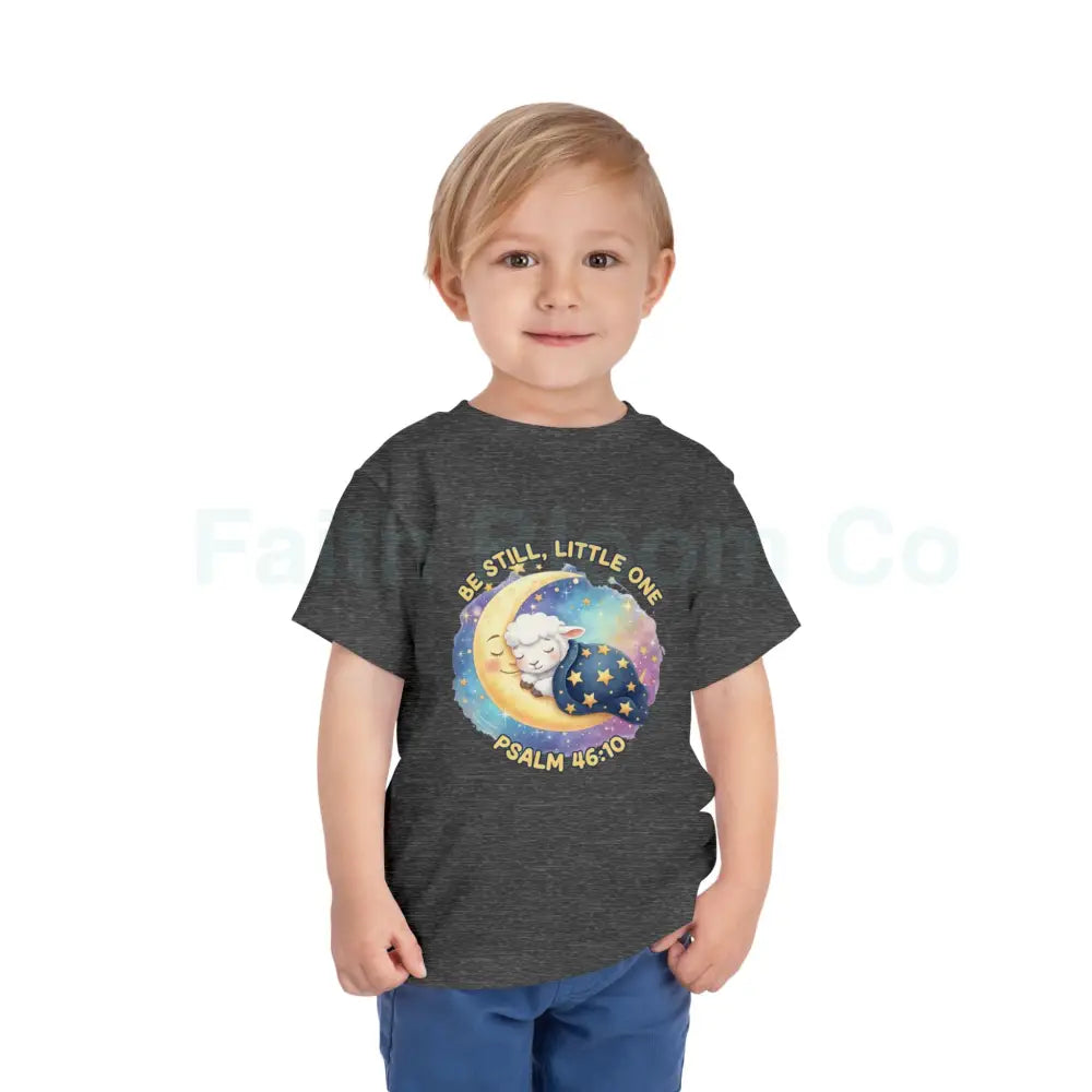 Toddler Short Sleeve Tee - ’Be Still Little One’ Psalm Design Baby Gift Nursery Decor Faith-Based Apparel Toddler Shirt