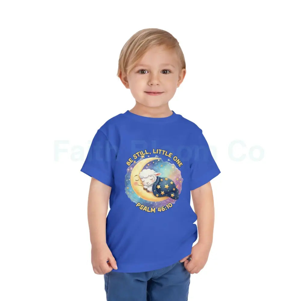 Toddler Short Sleeve Tee - ’Be Still Little One’ Psalm Design Baby Gift Nursery Decor Faith-Based Apparel Toddler Shirt