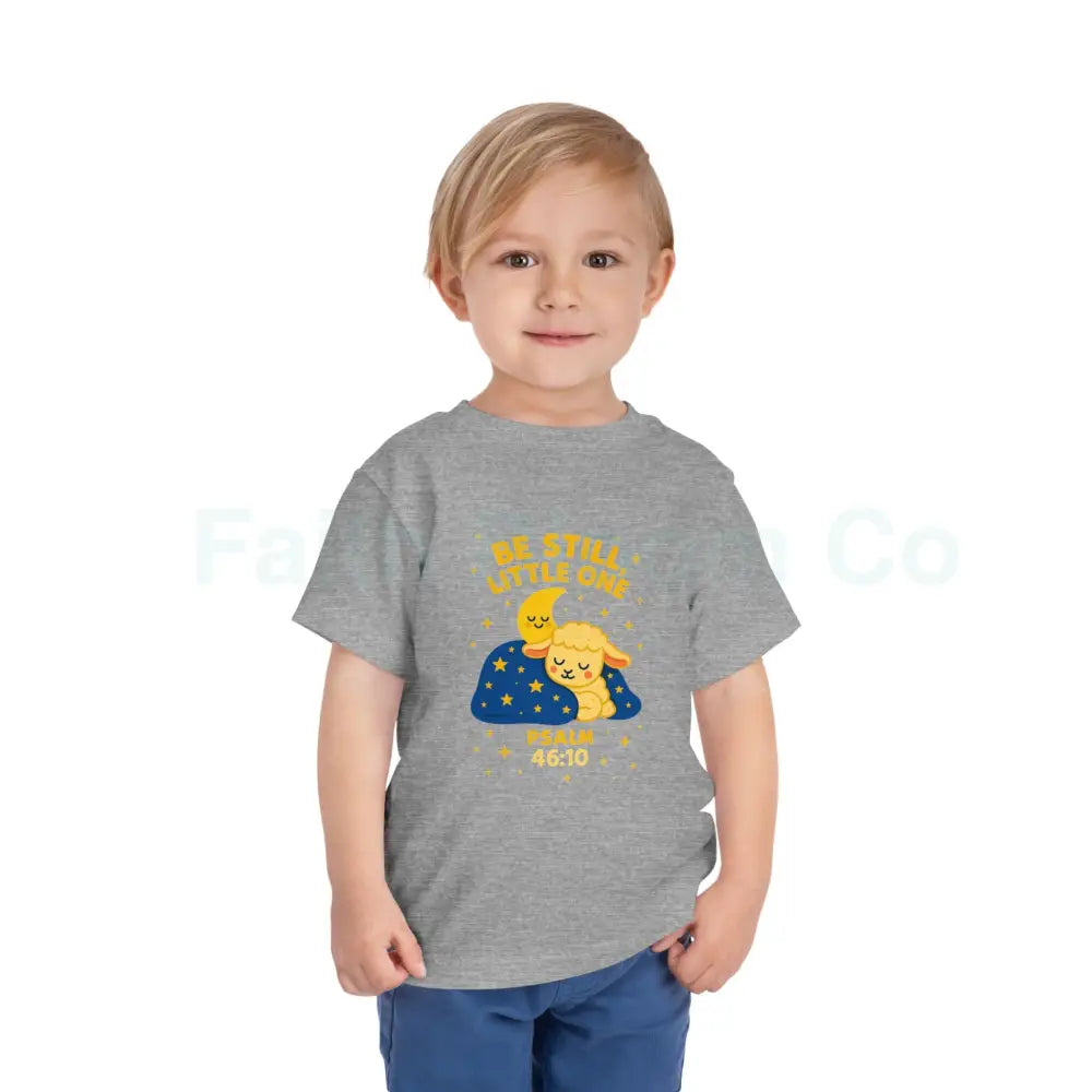 Toddler Short Sleeve Tee - ’Be Still Little One’ Psalm Design Baby Gift Nursery Decor Faith-Based Apparel Toddler Shirt