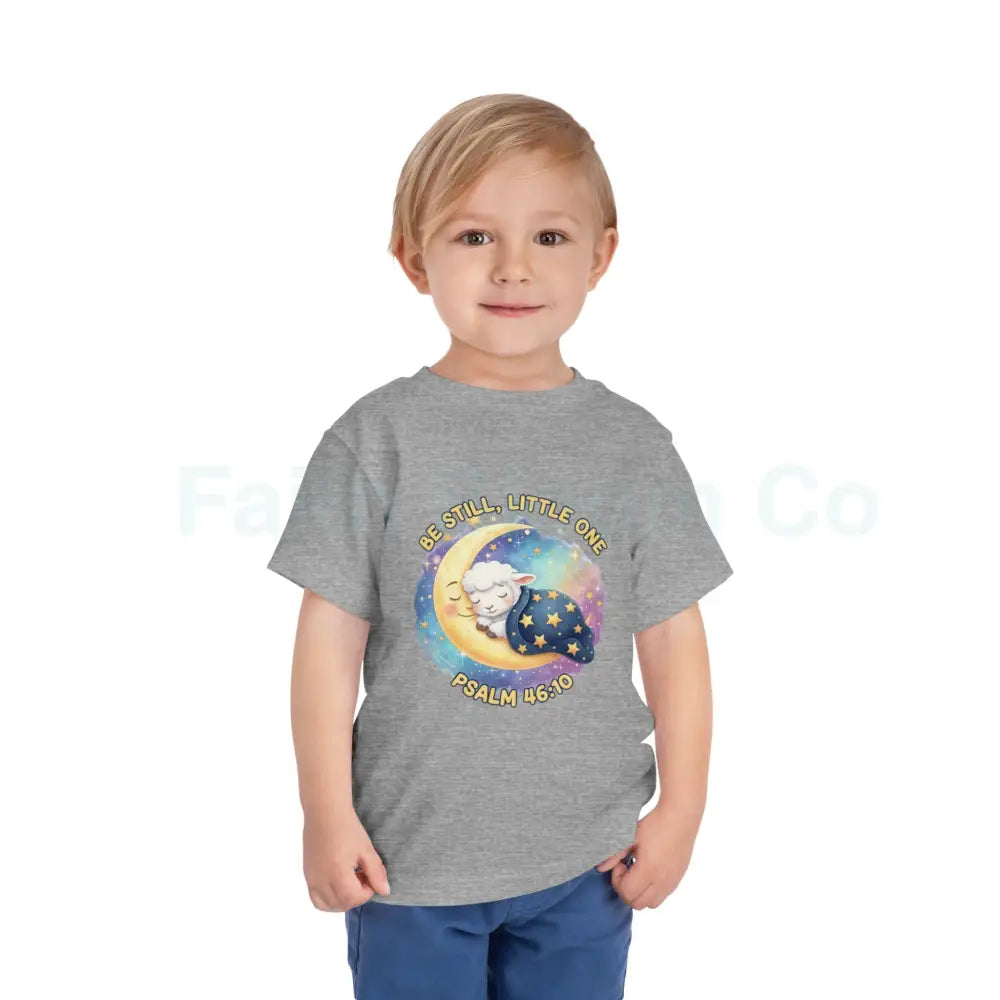 Toddler Short Sleeve Tee - ’Be Still Little One’ Psalm Design Baby Gift Nursery Decor Faith-Based Apparel Toddler Shirt