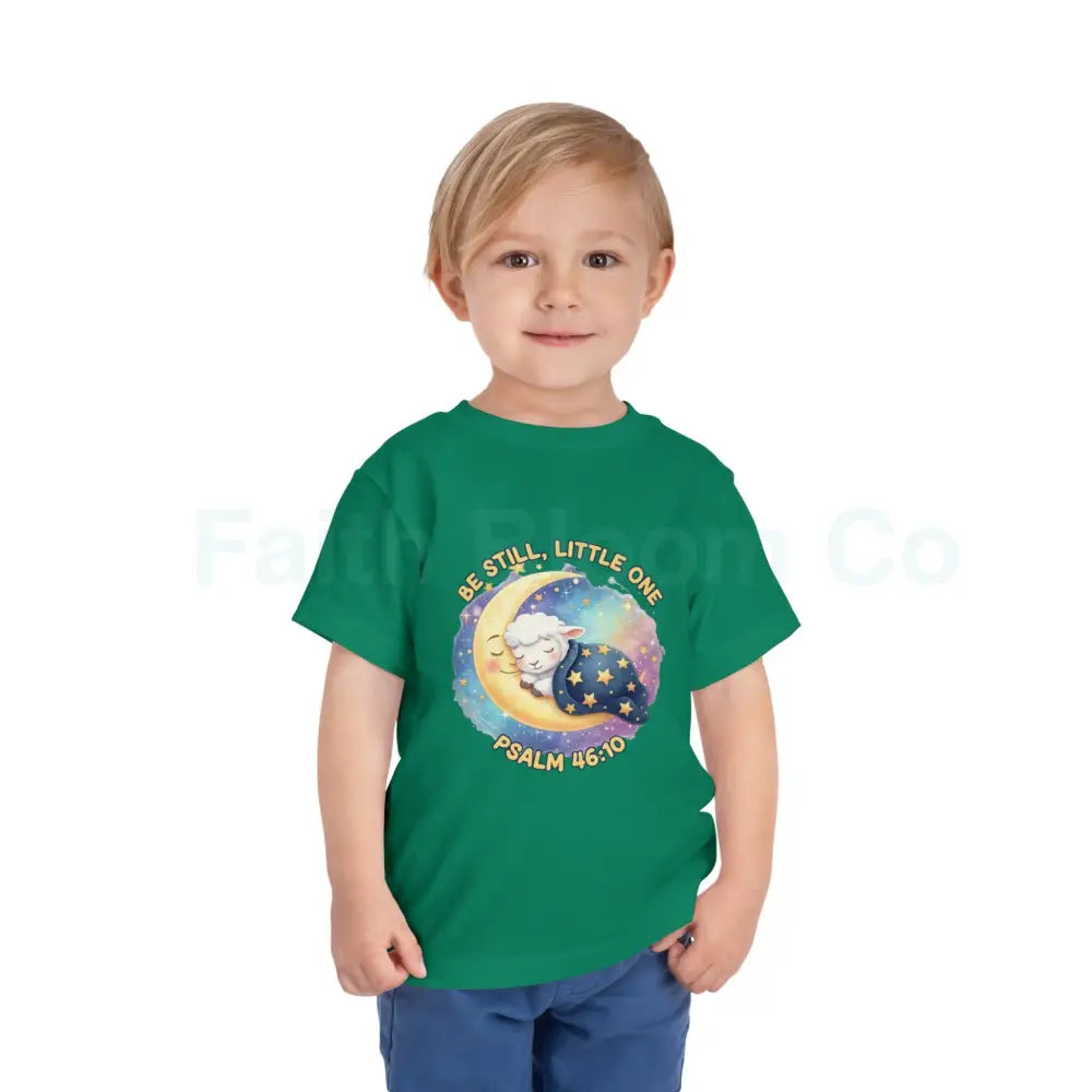 Toddler Short Sleeve Tee - ’Be Still Little One’ Psalm Design Baby Gift Nursery Decor Faith-Based Apparel Toddler Shirt