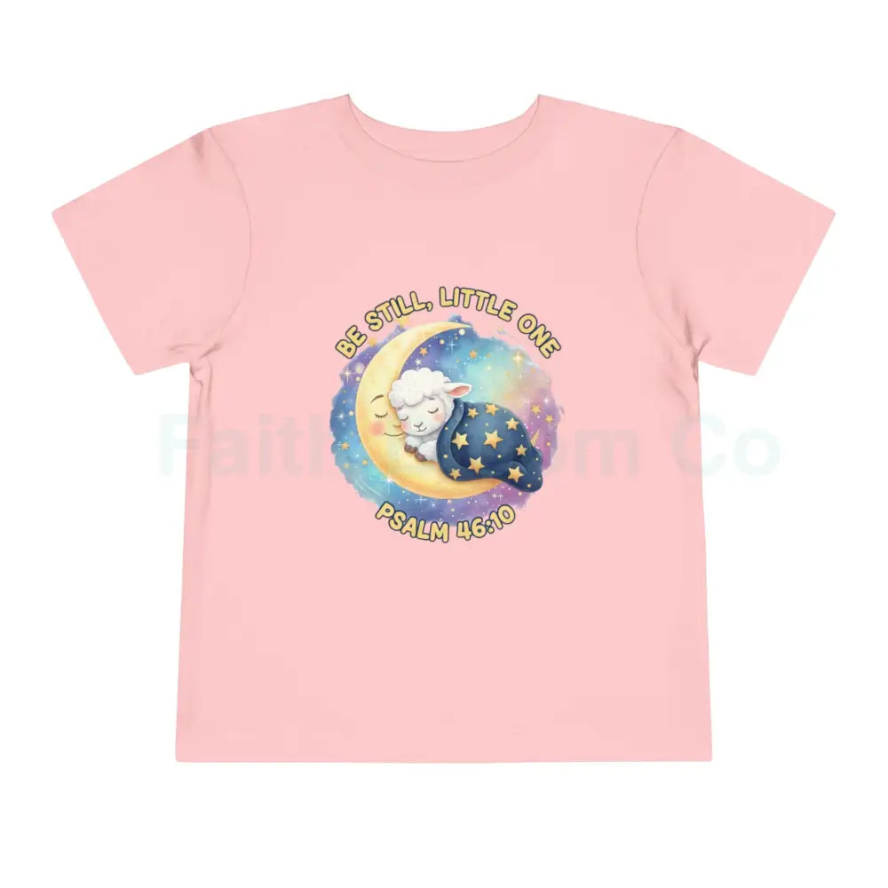 Toddler Short Sleeve Tee - ’Be Still Little One’ Psalm Design Baby Gift Nursery Decor Faith-Based Apparel Toddler Shirt